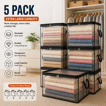🎁💞LAST DAY 75% OFF ✨📦Miratero®Large Heavy-Duty Thick Plastic Clear Storage