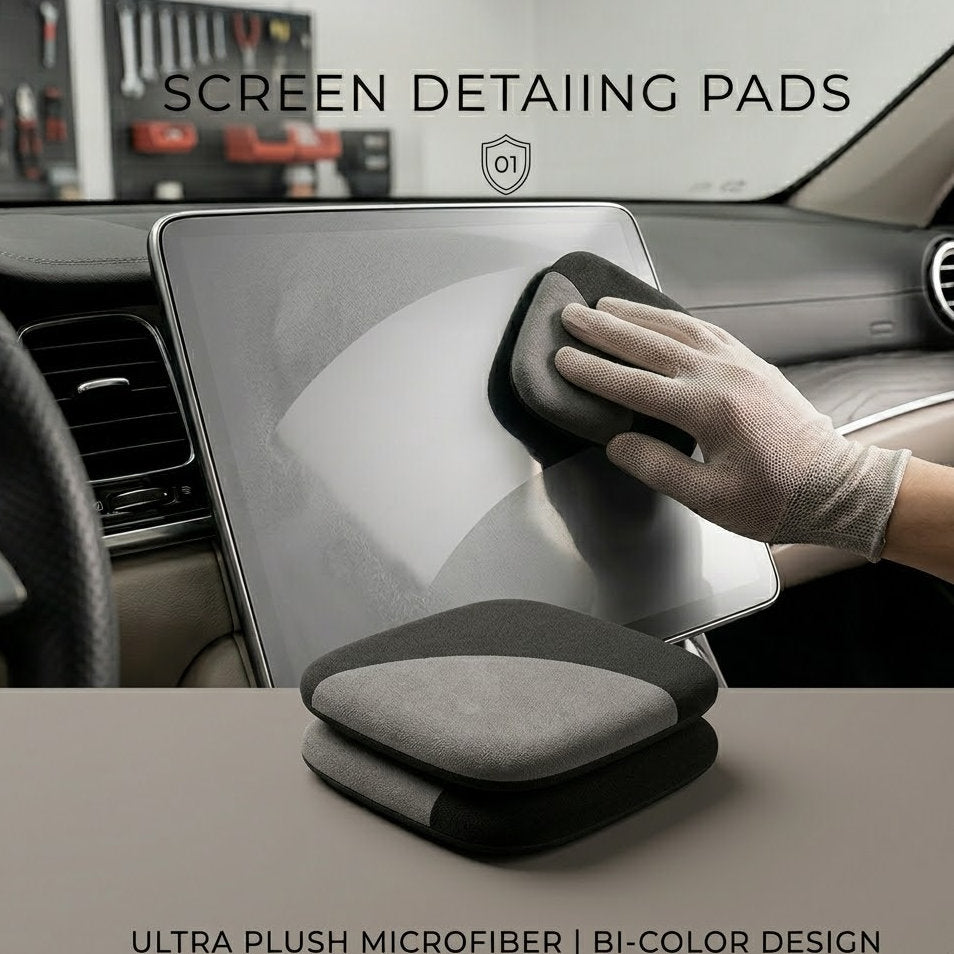 Miratero Premium Microfiber Car Screen Cleaner Pad - Ultra-Soft Finger-Slot Detailing Tool for Infotainment Touchscreens & Dashboards, Scratch-Free & Lint-Free