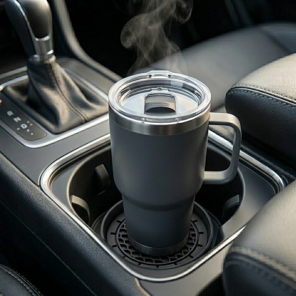 Miratero Premium Car Cup Holder Coasters - 4 Pack Universal Non-Slip Silicone Vehicle Coasters with Deep Honeycomb Grip - Heat Resistant & Easy to Clean Automotive Interior Accessories