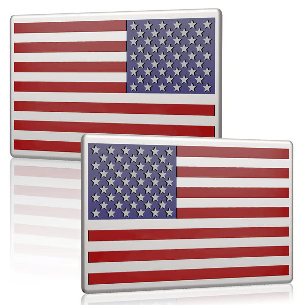 Sylitter® 3D American Flag Emblem Decal - Aluminum Alloy Material (Not Plastic)
