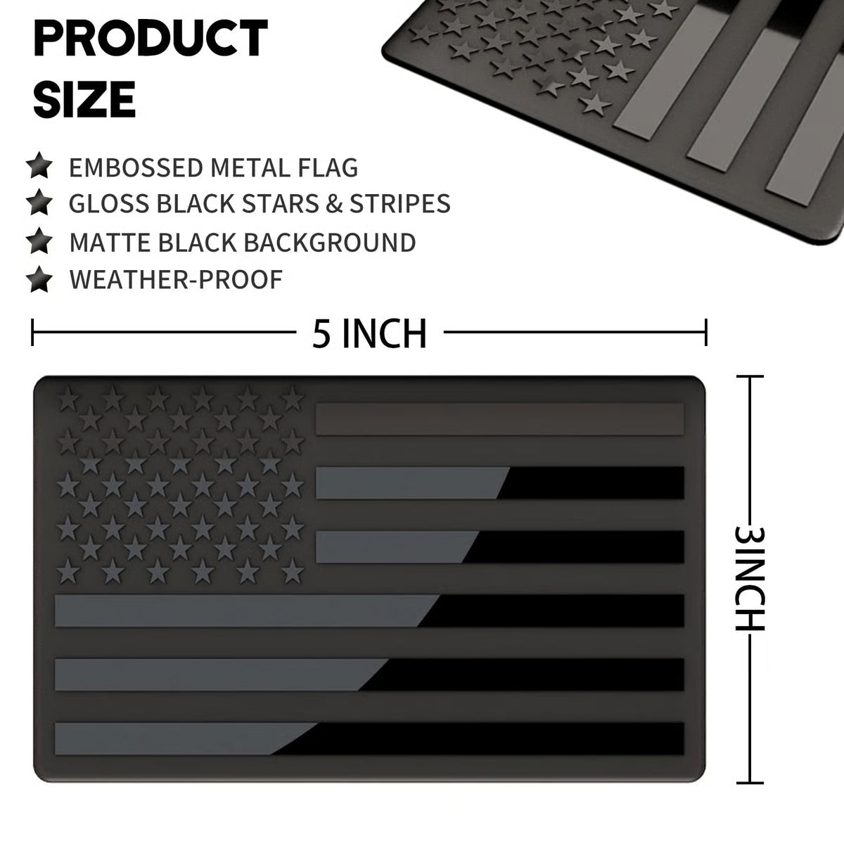 Sylitter® 3D American Flag Emblem Decal - Aluminum Alloy Material (Not Plastic)