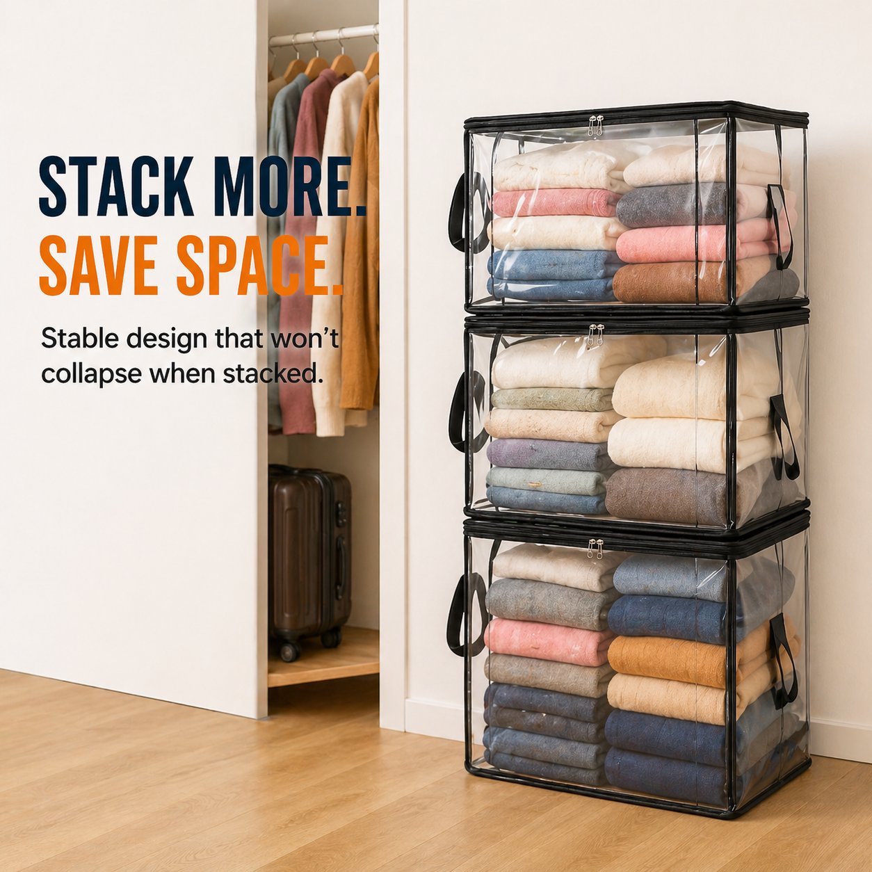 🎁💞LAST DAY 75% OFF ✨📦Miratero®Large Heavy-Duty Thick Plastic Clear Storage