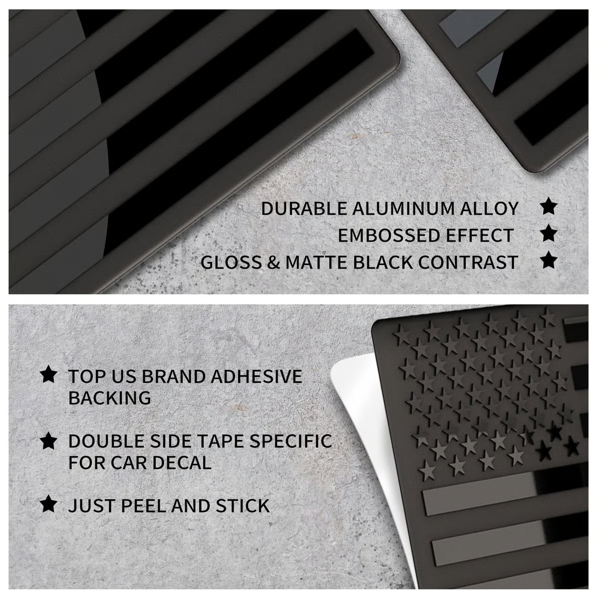 Sylitter® 3D American Flag Emblem Decal - Aluminum Alloy Material (Not Plastic)