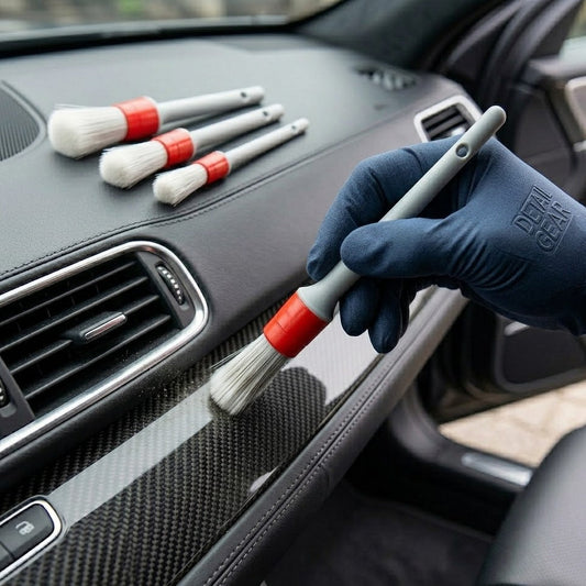 Miratero Premium Car Detailing Brush Set for Sensitive Surfaces - Multi-Functional Automotive Interior Duster for Vents, Screens, Trims & Dashboards - Soft Bristles for Scratch-Free Cleaning