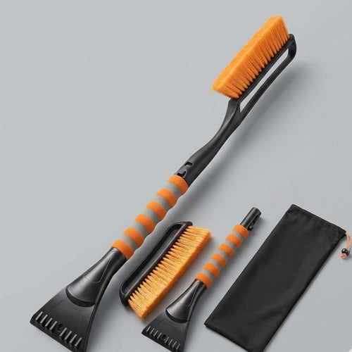 Miratero 2-in-1 Car Snow Brush and Ice Scraper - Heavy Duty Extendable Snow Mover with Non-Scratch Bristles & Ergonomic Foam Grip - Essential Winter Automotive Tool for Cars, SUVs & Trucks