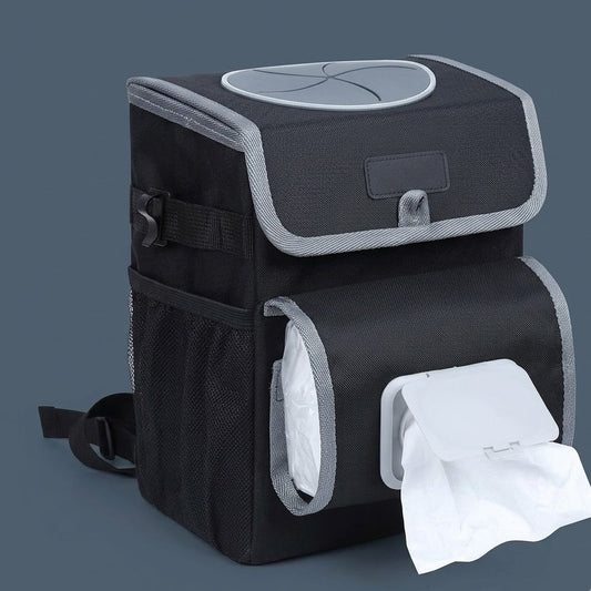 Miratero Elite Series: Premium Waterproof Car Trash Bin & Cabin Organizer | Sleek All-in-One Design with Integrated Tissue Dispenser - Durable, High-Capacity & Easy to Clean