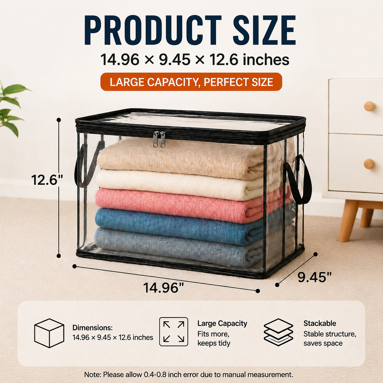🎁💞LAST DAY 75% OFF ✨📦Miratero®Large Heavy-Duty Thick Plastic Clear Storage