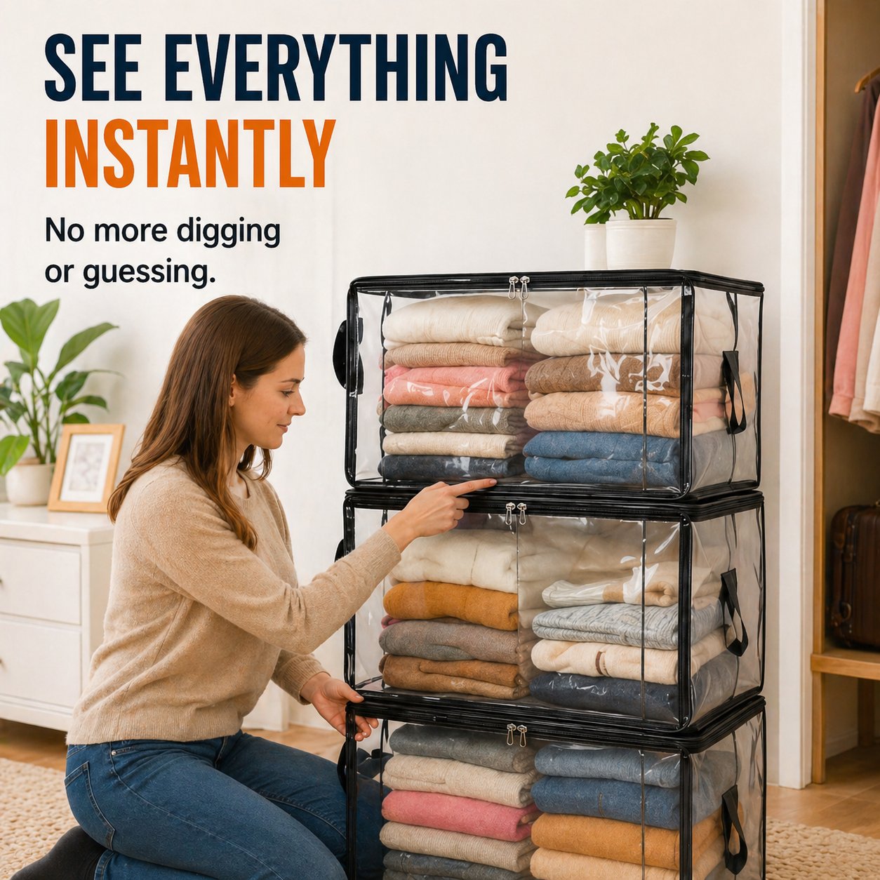 🎁💞LAST DAY 75% OFF ✨📦Miratero®Large Heavy-Duty Thick Plastic Clear Storage